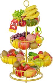 5 Tier Fruit Basket Stand for Counter, Kitchen Tall Tiered Fruit Bowl Organizer for Dining Table Countertop
