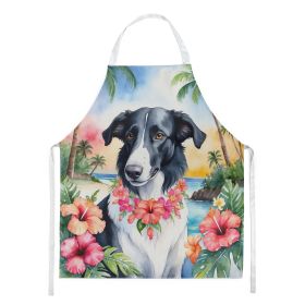 Borzoi Luau Apron Cooking Kitchen Server Baking Crafts Gardening for Adult Women Men, Unisex, Large, Multicolor
