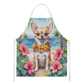 Chihuahua Luau Apron Cooking Kitchen Server Baking Crafts Gardening for Adult Women Men, Unisex, Large, Multicolor