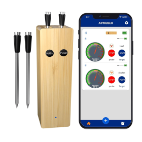 PSJX168B  barbecue meat thermometer SUS304 food grade Bluetooth 5.2 transmission distance 700FT battery life 24h 500mah reaction time 1 second pr