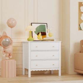 White 3 Drawer Dresser for Bedroom, Modern MDF Painted Chest of Drawers with Gold Knobs, Wooden Storage Cabinet for Kids, Nursery, Living Room or (Option: White)