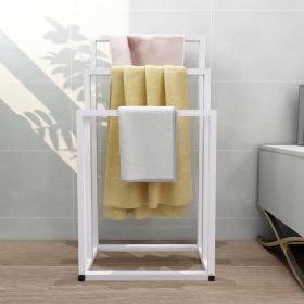 Metal Freestanding Towel Rack 3 Tiers Hand Towel Holder Organizer for Bathroom Accessories, White (Option: White)