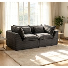 74.8" Width Cloud Couch Oversized Modular Sectional Sofa True Relax Comfy Couches Wide&Deep Seat Sofas for Living Room Furniture Sets, Corduroy F (Option: Antique Grey)