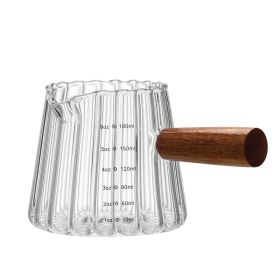 1 Pcs 180ml Mini Coffee Cup, Glass Milk Cup, Italian Coffee Cup With Wooden Handle, Coffee Measuring Cup (Option: 180ML)