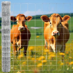 5x164 ft Advanced Weave Farm Enclosures Long-Lasting and Secure Galvanized Farm Fence (Option: Silver)
