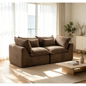 74.8" Width Cloud Couch Oversized Modular Sectional Sofa True Relax Comfy Couches Wide&Deep Seat Sofas for Living Room Furniture Sets, Corduroy F (Option: Khaki)