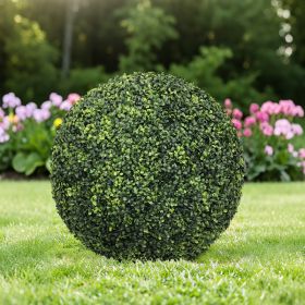22.4IN dark Artificial Topiary Balls Outdoor Faux Boxwood Large Decorative Green Spheres for Garden Front Porch Patio Planter Decoration, 2pcs/se (Option: Green)