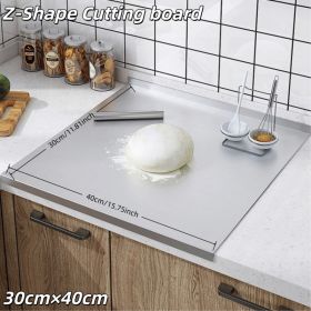 Stainless Steel Cutting Board With Lip For Kitchen Chopping Boards For Countertop Large Metal Cutting Board Over Sink Suitable For Meat Fruits Ve (Option: 30X40CM)